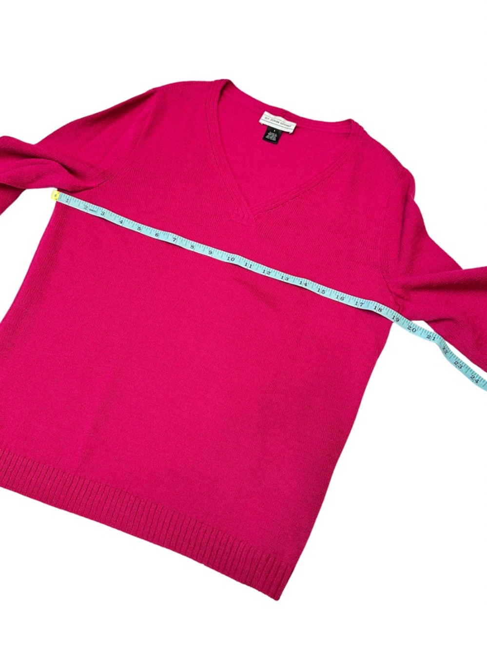 St John Sport Santana Knit Sweater Pink V-Neck 3/4 Sleeve Size S Luxury Classic - Picture 10 of 14